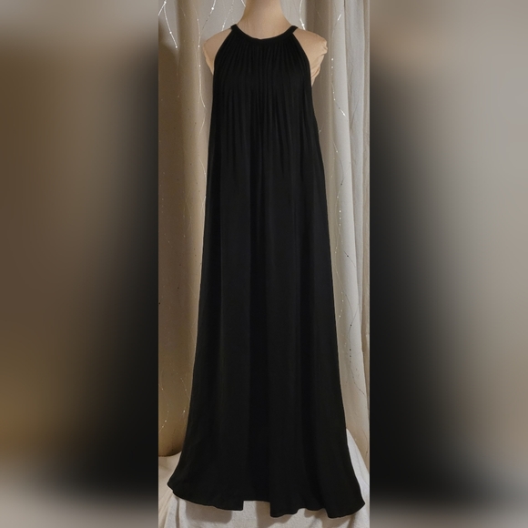 ​Vince. Black Sunburst Pleated Neck Halter Maxi Dress - 10 - Picture 2 of 15